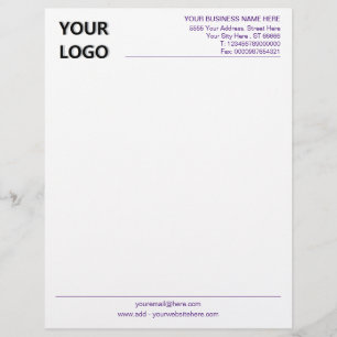 Custom Logo Business Letterhead - Kies kleuren Briefhoofd