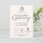 Custom Logo Business Open House Invitation (Debout devant)