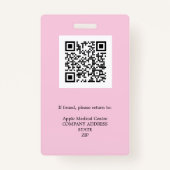 custom logo business personeel Foto roze ID Badge (Achterkant)