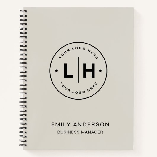 Custom Logo Business QR-neutrale toon voor bedrijv Notitieboek (Voorkant)