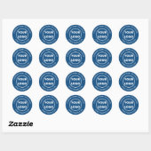 Custom Logo Business Website en Slogan op blauw Ronde Sticker (Vel)