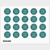 Custom Logo Business Website en Slogan op Blauwgro Ronde Sticker (Vel)