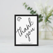 Custom Logo Business Zakelijk Modern Zwart Briefkaart (Staand voorkant)