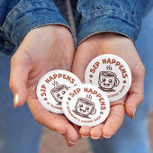 Custom Logo Coffee Shop Café Ronde Button 5,7 Cm