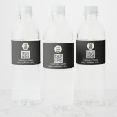 Custom Logo Company Black Business QR Code Waterfles Etiket (Flessen)