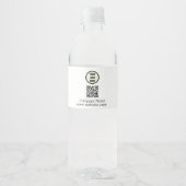 Custom Logo Company Black White Business QR Code Waterfles Etiket (Voorkant)