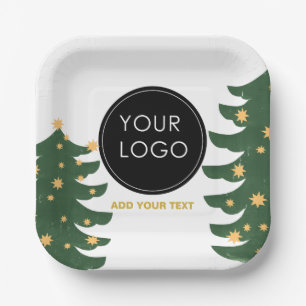 Custom Logo Company Business Christmas Tree Papieren Bordje