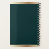 Custom Logo Elegant Emerald Green Gold Planner (Achterkant)