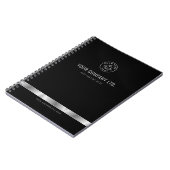 Custom Logo Elegant Zwart Zilver Notitieboek (Linkerzijde)
