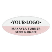 Custom Logo Employee Pink Naambadge (Voorkant)