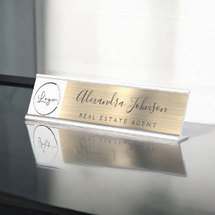 Custom Logo Executive Gold Professional Bureau Naambordje