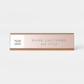 Custom Logo Executive Roos Gold Professional Bureau Naambordje (Voorkant)