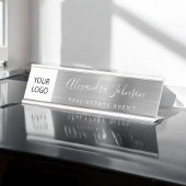 Custom Logo Executive Silver Professional Bureau Naambordje