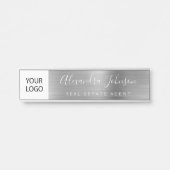 Custom Logo Executive Silver Professional Deurbordje (Voorkant)