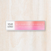 Custom Logo Executive Sinaasappel Roze Professione Deurbordje (Voorkant)