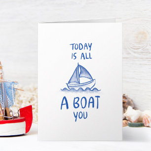 Custom Logo Fun Corporate Boat Nautische Verjaarda Kaart
