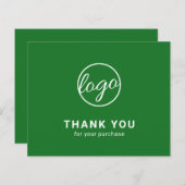 Custom Logo Green Budget Thank You Card (Voorkant / Achterkant)