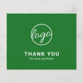 Custom Logo Green Budget Thank You Card (Voorkant)