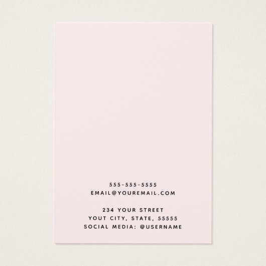 Custom logo light pale pink earring display card (Dos)
