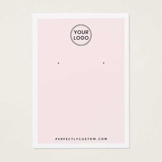 Custom logo light pale pink earring display card (Devant)