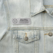 Custom Logo Medewerker Magnetische Faux Silver Naamplaatje (In situ)