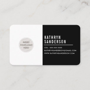 CUSTOM LOGO modern Minimal eenvoudig zwart wit Visitekaartje