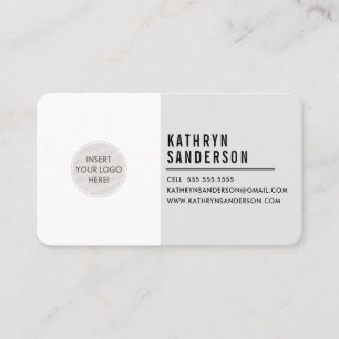 CUSTOM LOGO modern minimalistisch bleek grijs wit Visitekaartje