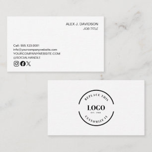 Custom logo modern minimalistisch professioneel wi visitekaartje