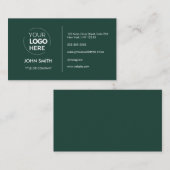 Custom logo modern minimalistisch smaragd visitekaartje (Voorkant / Achterkant)