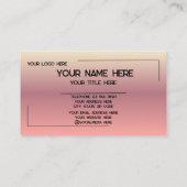 Custom Logo Name Minimalist Modern Professional Visitekaartje (Achterkant)