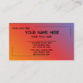 Custom Logo Name Minimalist Modern Professional Visitekaartje (Achterkant)