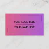 Custom Logo Name Minimalist Modern Professional Visitekaartje (Voorkant)