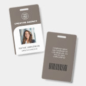 Custom Logo Photo Bar Code Employee Staff Name Badge (Voor- en achterkant)