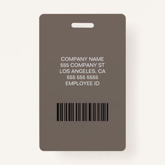 Custom Logo Photo Bar Code Employee Staff Name Badge (Achterkant)