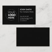 Custom Logo Professional Modern Minimalistisch Zwa Visitekaartje (Voorkant / Achterkant)