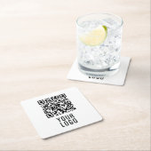 Custom Logo QR Code Coasters Vierkante Kartonnen Onderzetter (Insitu)