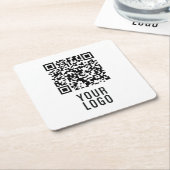 Custom Logo QR Code Coasters Vierkante Kartonnen Onderzetter (Schuin)