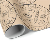 Custom Logo Rustic Bread & Pastry Wrap Cadeaupapier (Rol Hoek)
