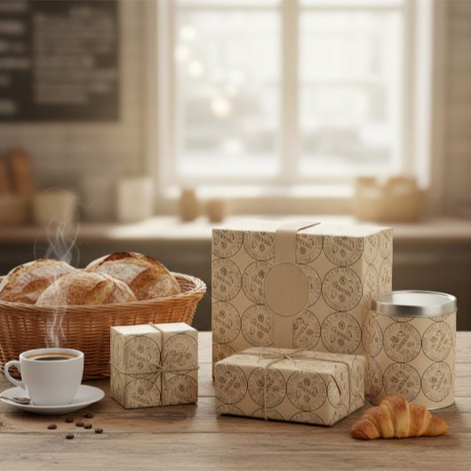 Custom Logo Rustic Bread & Pastry Wrap Cadeaupapier