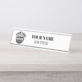 Custom Logo Simple Business White Bureau Naambordje (Voorkant)