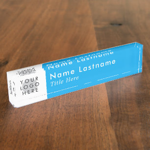 Custom Logo Sky Blue Modern Simple Minimalist Naambordje