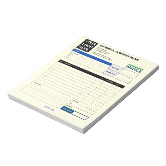 Custom Logo Small Business Invoice Sales Receipt Notitieblok (Gedraaid)