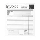 Custom Logo Small Business Invoice Sales Receipt O Notitieblok (Voorkant)