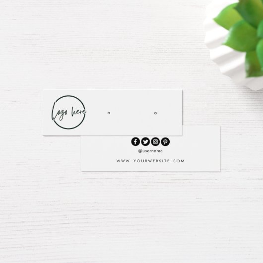 Custom logo social media stud earring display card (Bureau)