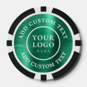 Custom Logo & Text Green Business Casino Night Poker Chips (Voorkant)