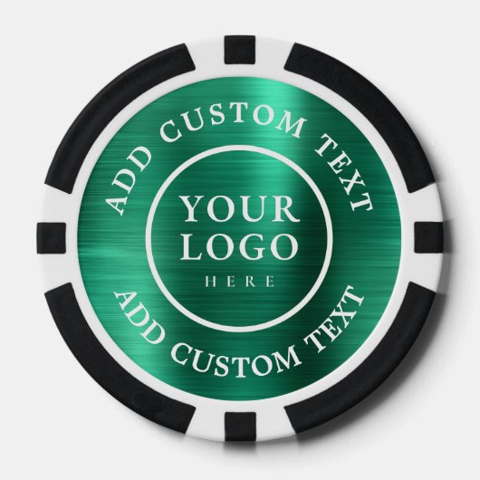 Custom Logo & Text Green Business Casino Night Poker Chips (Voorkant)