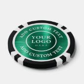 Custom Logo & Text Green Business Casino Night Poker Chips (Enkel)