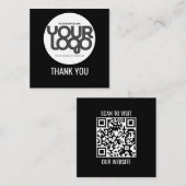 Custom Logo Thank You Cards with QR Code  Notitiekaartje (Voorkant / Achterkant)