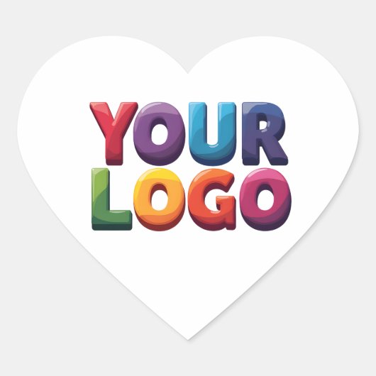Custom Logo|Upload Your Logo | Business & Brand Hart Sticker (Voorkant)