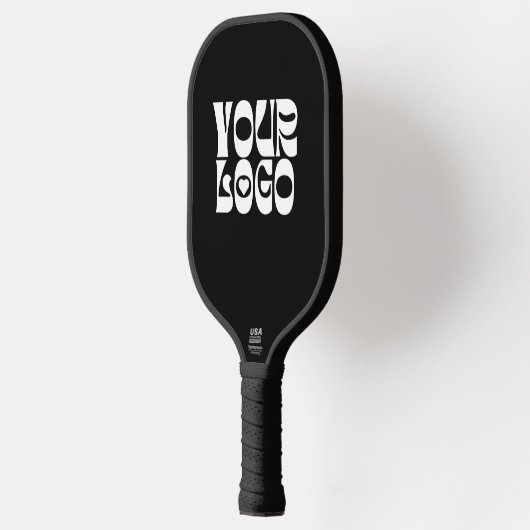 Custom Logo Zwart & Wit Pickleball Paddle (Links)
